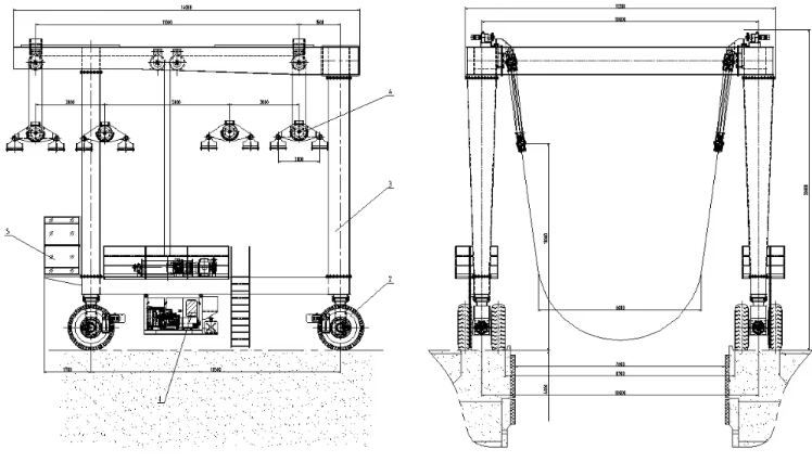 Zehua Heavy Duty Marine Crane 1000 Ton - Specialized for Malaysia Shipyard Boat & Yacht Lifting