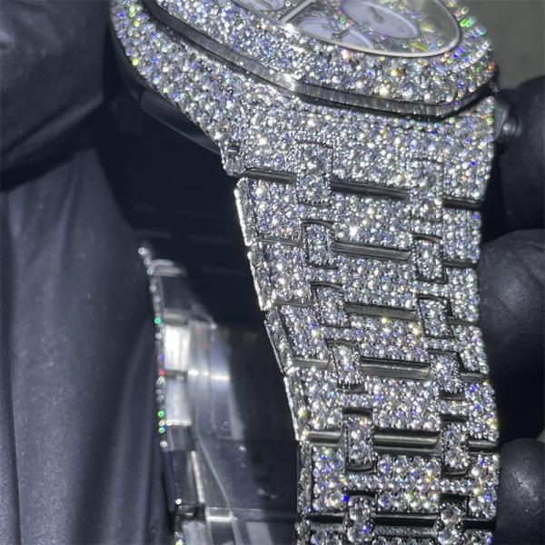 Busto de Hiphop Moissanite abaixo da forma Bling Vvs Moissanite do relógio para mulheres