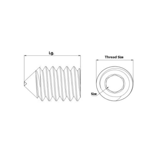 Setscrews нержавеющей стали Gr5