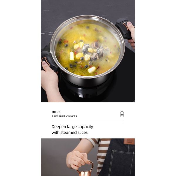 Изготовленная на заказ нержавеющая сталь герметической электрической кастрюли двойного слоя логотипа 5L с ручкой