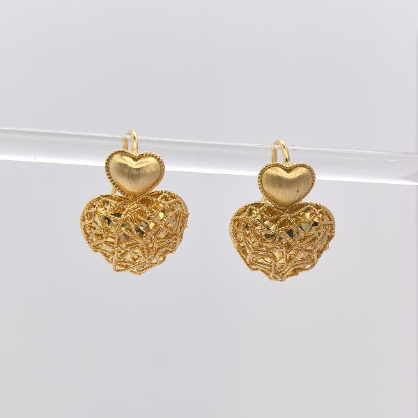 24K assorted earring heart shape new gold jewelry.
