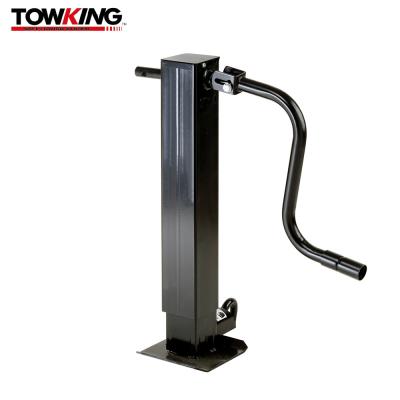 Black Square Heavy Duty 12K Trailer Jack Front Pin Side Wind