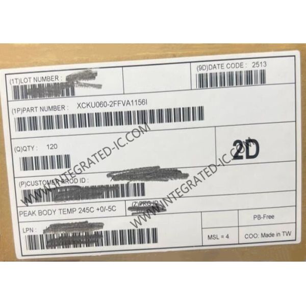 Integrated IC XCKU060-2FFVA1156I Embedded FPGA Chip 1156FCBGA Surface Mount