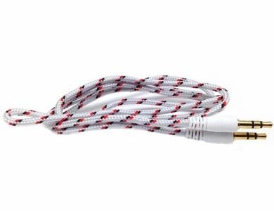 hot sales fashion design OD4.0 nylon braided 3.5mm car aux audio cable, 3.5mm nylon audio