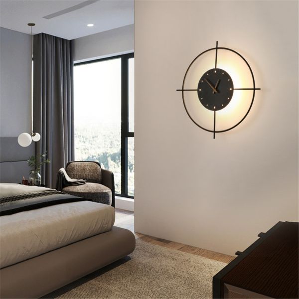 Nordic Designer Rudder Black Gold Led Wall Lamp For Living Room Bedroom Wall Clock Lamp(WH-OR-167)