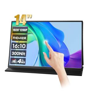 14インチ IPS ポータブルタッチモニター PC&PS5 用 60Hz リフレッシュレート 16:10 アスペクト比