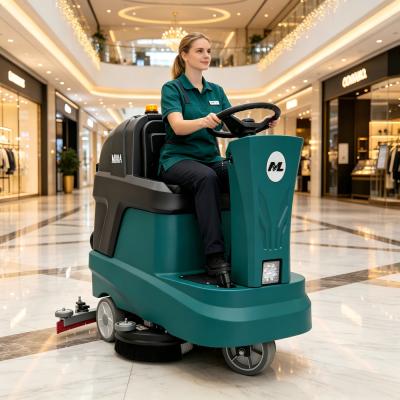 Compact Ride-on Floor Scrubber 1340×900×1260mm 4H Long Work Factory Direct Supply