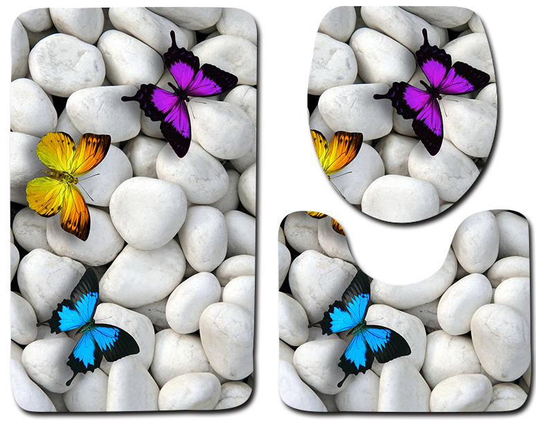 Dolphin Beach Toilet Seat Cushion Anti Skip Toilet Tank Cover Set