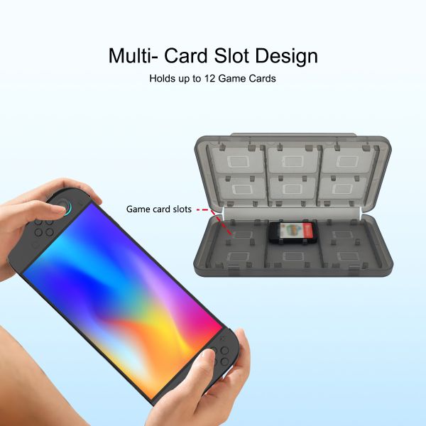 Double-Sided 12 Slots Portable Plastic Game Card Case for Nintendo Switch 2
