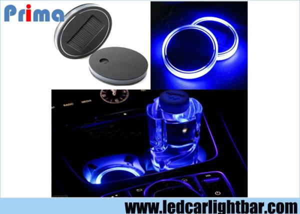 Solar Energy Car Truck Cup Holder Bottom Pad LED Light Cover Mouldings Trim