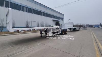 12 Wheels 12.00R25 Superlink Trailers Double Trailer For 20ft And 40ft Container Transport