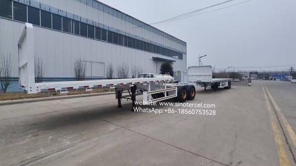 Superlink Trailers Double trailer, a semi-trailer with a saddle at the front and a flatbed semi-trailer at the rear, can carry three 20ft containers, or one 20ft container and one 40ft container