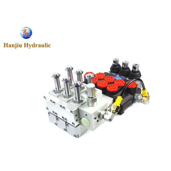 Electric 11gpm Hydraulic Directional Valve 12v Sae Ports 3 Spools Manual Control