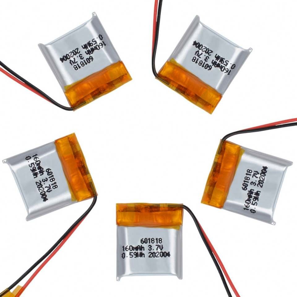 Батарея 601818 3.7V Lipo 160mAh небольшого полимера Li размера перезаряжаемые