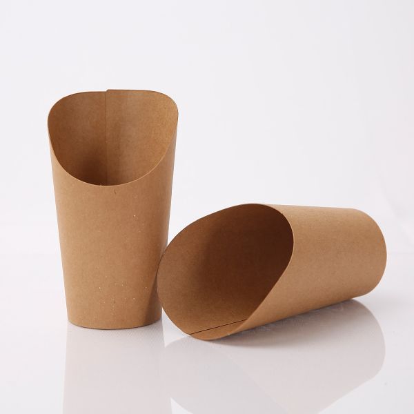 Custom Logo Fast Food Disposable French Fries Kraft Paper Cups Potato Chips paper container For Snack