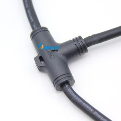 Conector elétrico de tipo T à prova d'água de 3 vias IP67