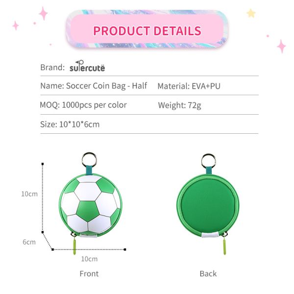 New Arrival Unique Custom Soccer 3D Coin Purses Hard-Shell Coin Purse