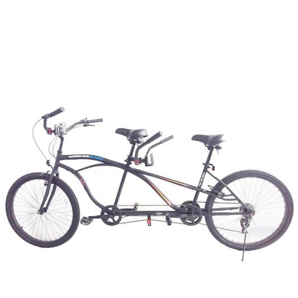 CE Certified Steel Frame 26 Shimano 7 Speeds Beach Cruiser Tandem Bike for Two Riders