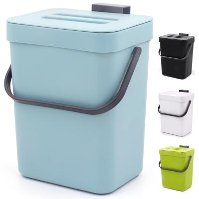 Large Household Perforation-free Wall Hanging Bathroom Trash Can with Cover