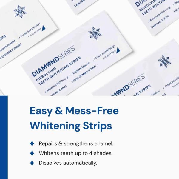 Diamond Dissolving Teeth Whitening Strips With Hydroxyapatite Gentle 14 Ct