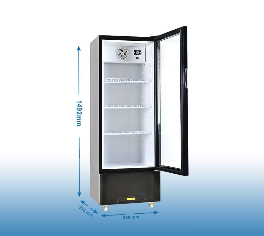 Gonidea Upright Showcase Cooler Single Vertical Glass Door Freezer 202L