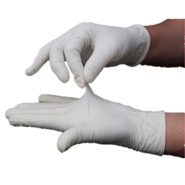 White Disposable Medical Latex Gloves Non Sterile Pvc Coated Laboratory Use