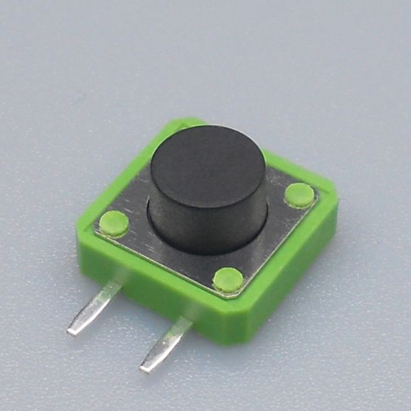 2 Side Pin Momentary Tactile Switch 50mA Rating Yellow House With Black Button