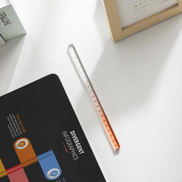 School Creative Stationery Gradient Color Acrylic Transparent Cubic Ruler