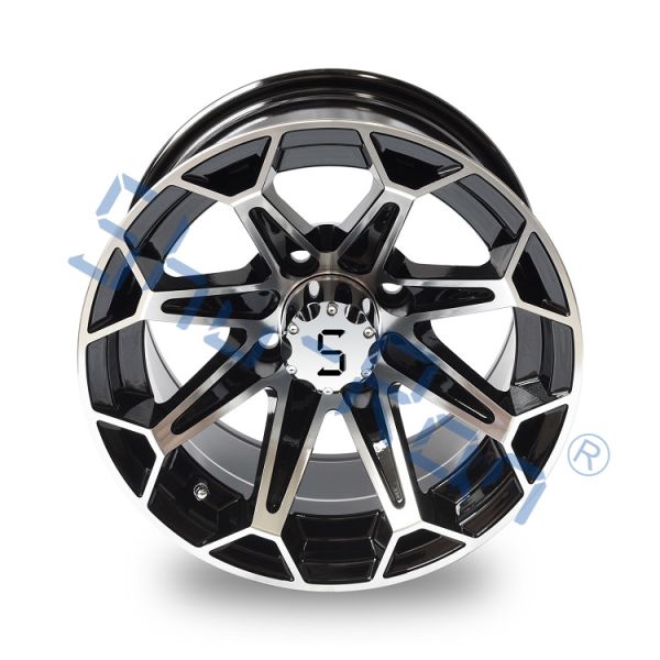 Коляска для гольфа 12'/14' Механизированные / глянцевые черные алюминиевые колеса Рельсы для клуба автомобиля, EZGO, YMH коляски для гольфа