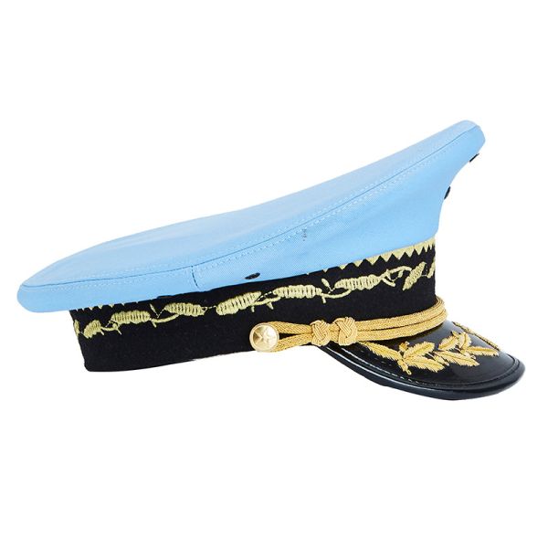 Officer Hat With Silk Embroidery Large Brim Aviation Pilot Security Guard Wide Brim Hat