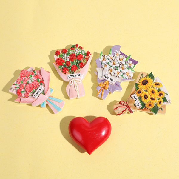 Cute Flower Customized Logo 3D Soft PVC Rubber Fridge Magnets 2D 3D For Fridge Decoration