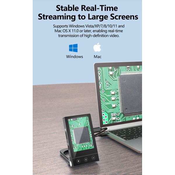 Digital Square Screen Vision Machine 4 Gear Magnification with Multi-light Source Memory Card Support