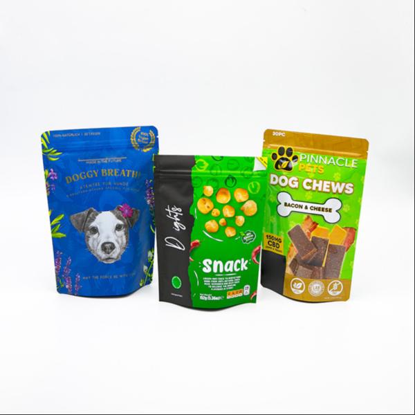 Fabricante Embalagem de alimentos em PET Saco de embalagem de alimentos para cães de plástico de fundo plano com fecho