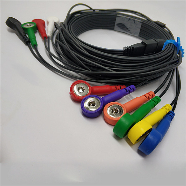 Patient Monitor EKG Cables Snap One Piece 2mm Dia Lead OEM / ODM Service