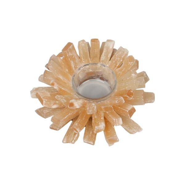 Collectible Yellow Fluorite Candle Holder for Home Decoration Natural Stone Candle Jars