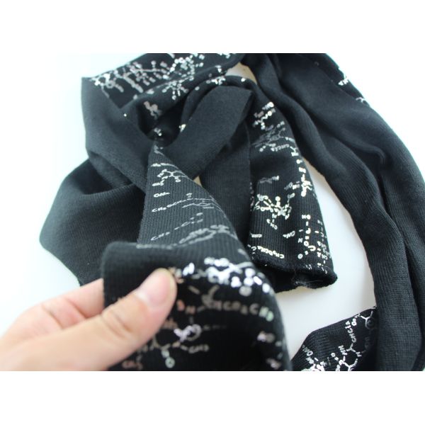 Black Seamless Skull Winter Knitted Scarf For Men Embroidery Logo Available