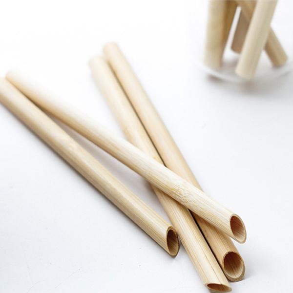 Compostable Organic Bamboo Straws Customized Logo Travel Juice Cocktail Use