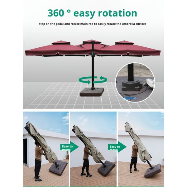 8 Aluminium Ribs Large Garden Parasol 3m Garden Umbrella OEM