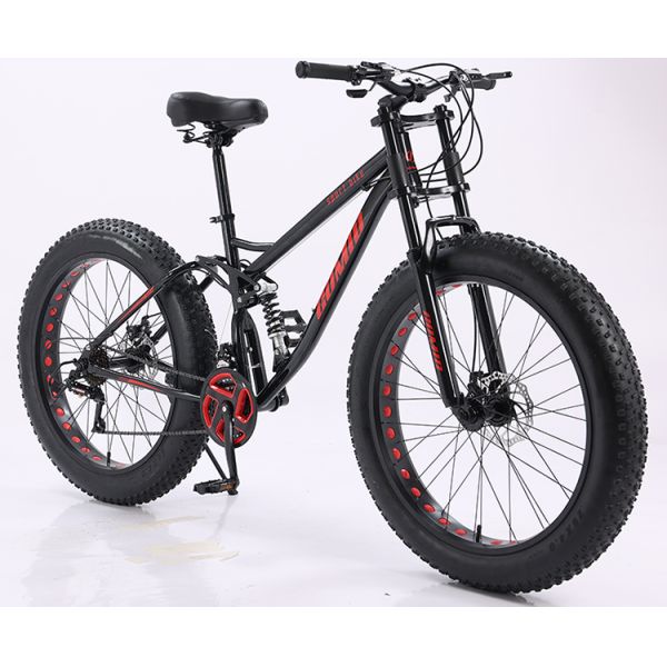 Fat tire vélo Fatbike personnalisable Croisière Neige Pleine suspension Vélo de montagne Vélo de plage Vélos à queue douce 21 vitesses