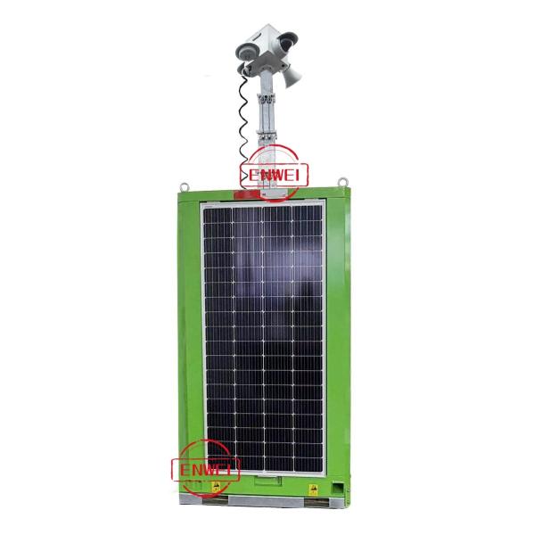 Mobile Solar Surveillance Tower Cube CCTV Unit With Camera System For Construction Site