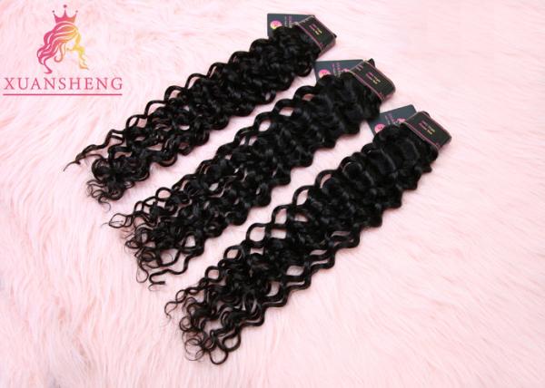 Natural Color Grade 10A Virgin Indian Hair Weave , Italian Curly Indian Virgin Hair