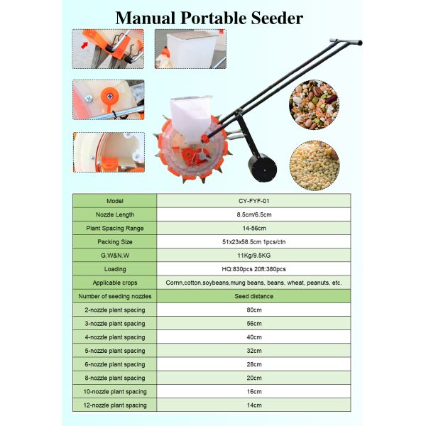 Precise Planting Farm Manual Seeder Machine Chemical Resistant Sower Machine
