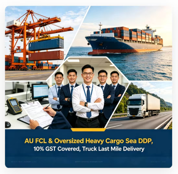 DDP Last Mile Sea Freight Shipping to Australia Heavy Cargo Delivery For Oversized Cargo