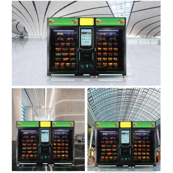 Заказ самообслуживание Большой шкаф холодильный салат овощи фрукты яйца торговый автомат для продуктов питания