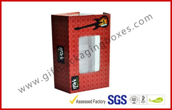 600gsm Rigid Board MP3 / 4 Electronics Packaging with PVC Window , Magnetic Packaging Box