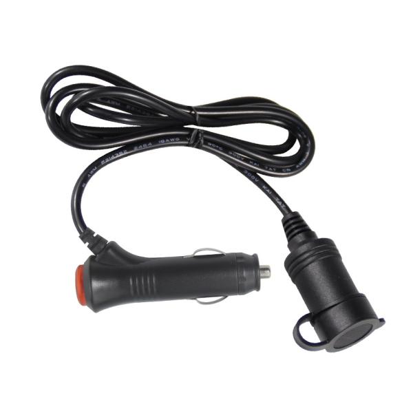 12V/24V Car Cigarette Lighter to Socket Extension Cord with Dual USB Ports for RV Truck Charging Devices 10A 3Meter CE Certified