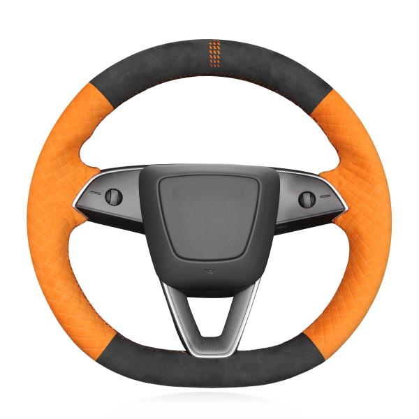 Customized High Quality Super Soft Suede Steering Cover For Tesla Model 3 2023-2024