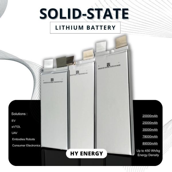 3.65V 3.7V 30Ah 35Ah 89Ah Semi Solid State Battery Cell