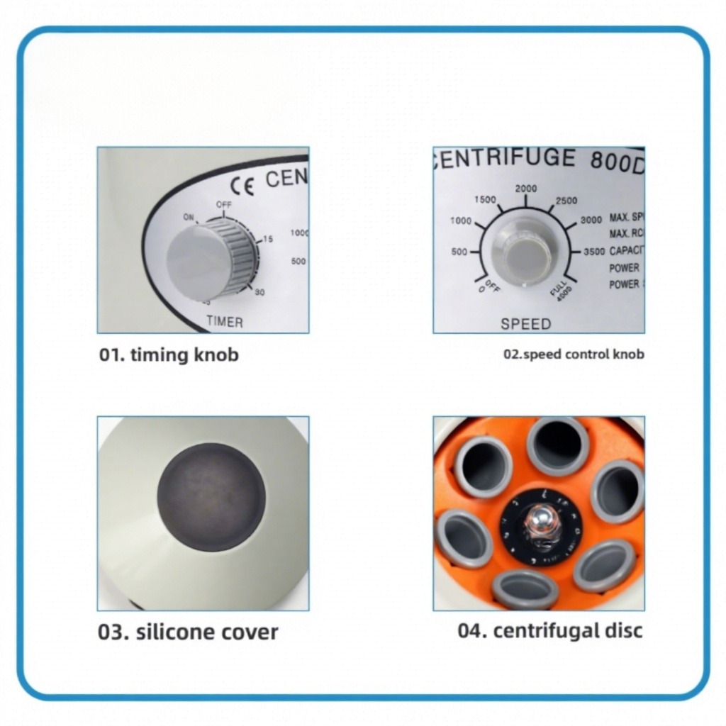Factory Supports 800D Portable 4000rpm 6x10ml Angle Rotor Mini Centrifuge Laboratory Separation Equipment