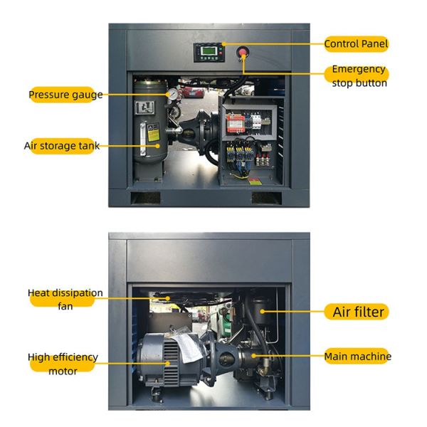 10hp 7.5Kw дизельный вращающийся винтовой воздушный компрессор с насосами резервуар для промышленного
